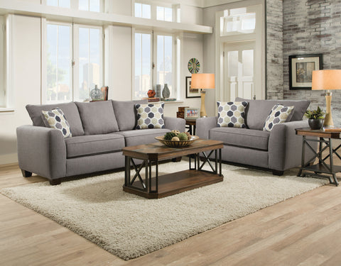 Gray Sofa Sleeper & Loveseat Set; 2 PCS. SET - Furnlander