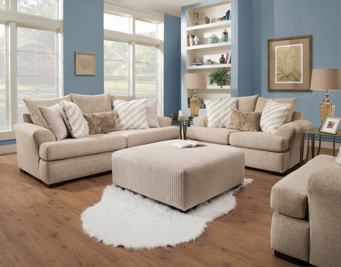 Khaki Sofa & Loveseat Set; 2 PCS. SET - Furnlander