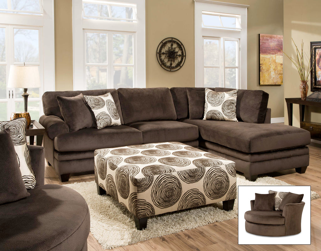 Chocolate Swirl Sectional Set - Furnlander