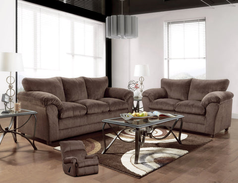 Kelly Chocolate Sofa & Loveseat Set; 2 PCS. SET - Furnlander