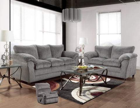 Kelly Gray Sofa & Loveseat Set; 2 PCS. SET - Furnlander