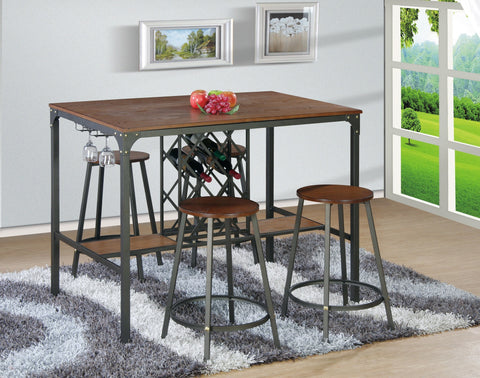 Lukas Counter Table Set; Table + 4 Chairs (5 PCS. SET) - Furnlander