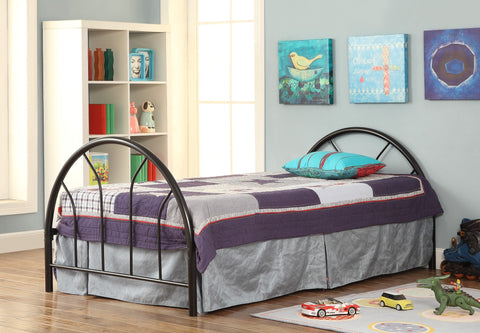 Black Metal Twin Bed (HB + FB + Rails) - Furnlander