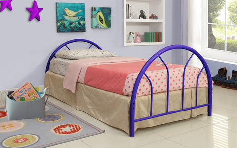 Blue Metal Twin Bed (HB + FB + Rails) - Furnlander