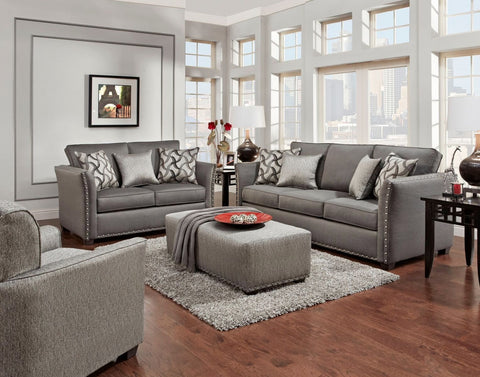 Salvatore Charcoal Sofa & Loveseat Set; 2 PCS. SET - Furnlander
