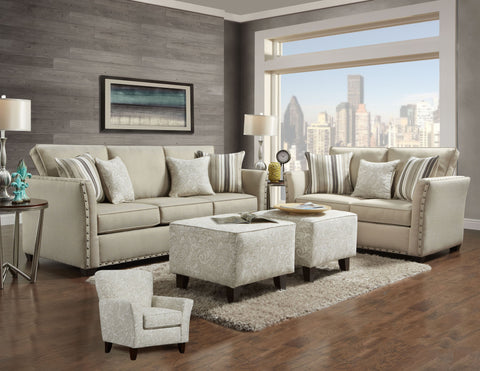 Salvatore Sand Sofa & Loveseat Set; 2 PCS. SET - Furnlander