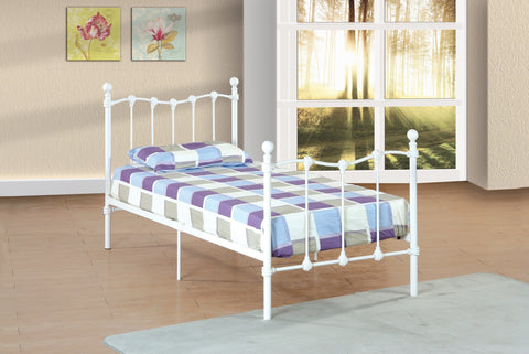 Evansville Twin Metal Bed White - Furnlander