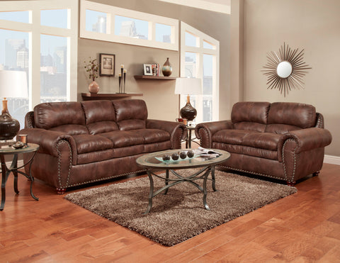 Arabella Espresso Sofa & Loveseat Set; 2 PCS. SET - Furnlander
