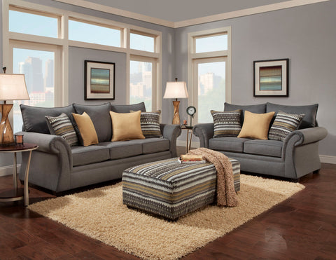 Archer Gray Sofa & Loveseat Set; 2 PCS. SET - Furnlander