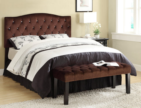 Lawrence Full/Queen Head Board w/Crystals Suede Fabric - Furnlander