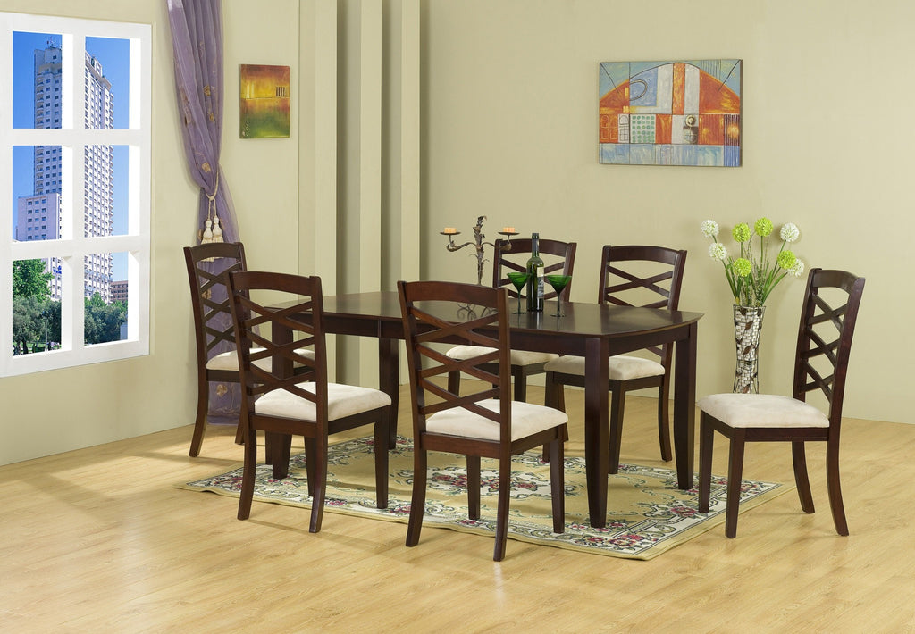 Perry Dining Table Set; Table + 6 Chairs (7 PCS. SET) - Furnlander