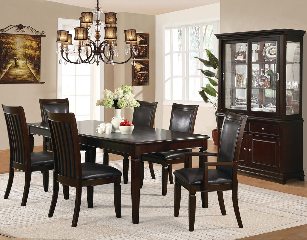 Jefferson Formal Dining Table Set; Table + 4 Side Chairs + 2 Arm Chairs (7 PCS. SET) - Furnlander