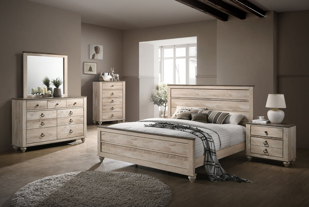Rustic Design Bedroom Group; 4 PCS.SET (QB, NS, DR, MR) - Furnlander
