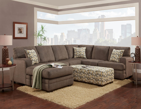 Azalea Pewter Sectional Sofa Set - Furnlander