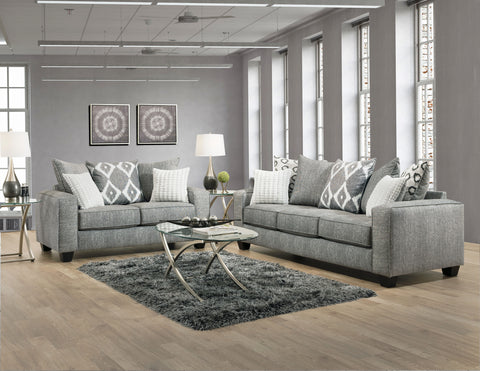 Stonewash Black Sofa Loveseat Set - Furnlander
