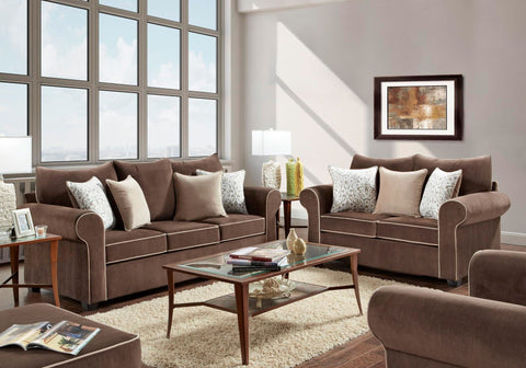 Beladonna Fudge Sofa & Loveseat Set; 2 PCS. SET - Furnlander