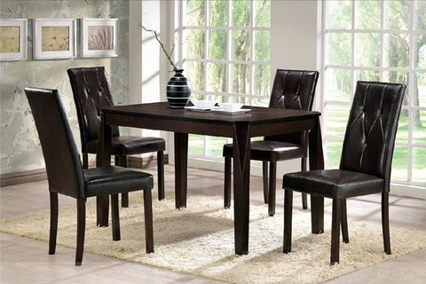 Elroy Dining Table Set; Table + 4 Chairs (5 PCS. SET) - Furnlander