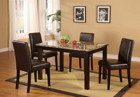 Marcy Dining Table Set; Table + 4 Chairs (5 PCS. SET) - Furnlander