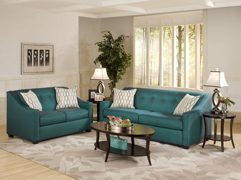 Lattimore Peacock Sofa & Loveseat Set; 2 PCS. SET - Furnlander