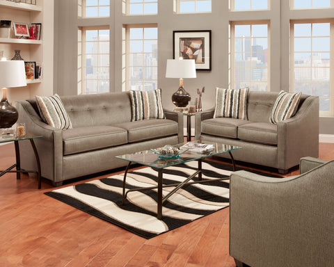 Lattimore Pewter Sofa & Loveseat Set; 2 PCS. SET - Furnlander