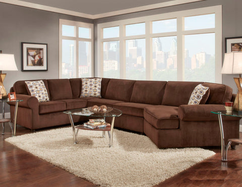 Mansion Chocolate Sectional Sofa Set - Furnlander