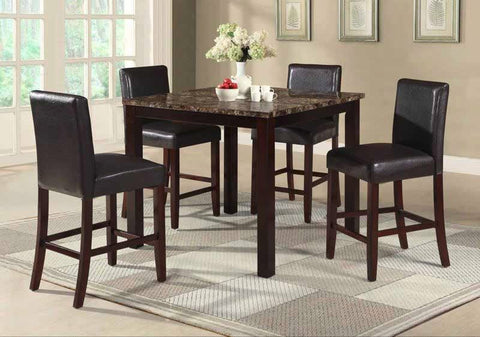 Amado Counter Table Set; Table + 4 Chairs (5 PCS. SET) - Furnlander