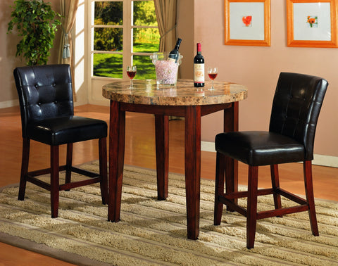 Handel Marble Counter Table Set; Table + 2 Chairs (3 PCS. SET) - Furnlander