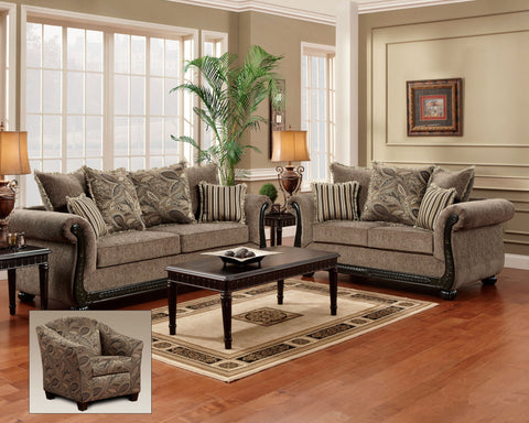 Scarlet Java Sofa & Loveseat Set; 2 PCS. SET - Furnlander