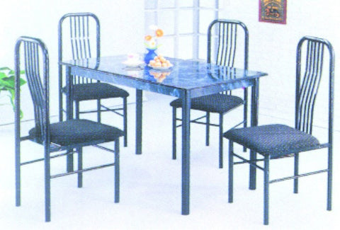 Metzer Dining Table Set; Table + 4 Chairs (5 PCS. SET) - Furnlander