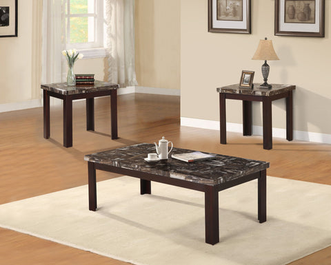 Larimar Espresso Coffee Table Set 3 PCS. SET (1C + 2E) - Furnlander