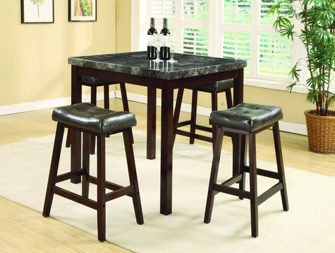 Napoleon Black Counter Table Set; Table + 4 Chairs (5 PCS. SET) - Furnlander