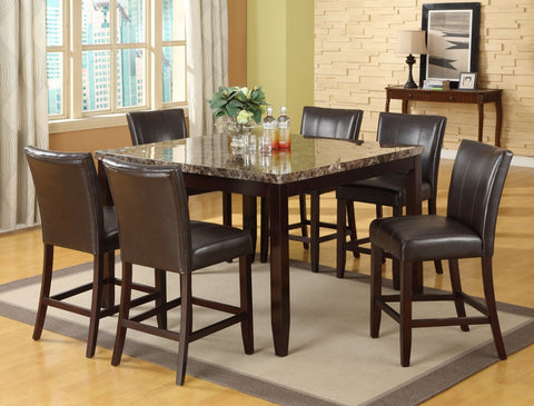 Stratton Counter Table Set; Table + 6 Chairs (7 PCS. SET) - Furnlander