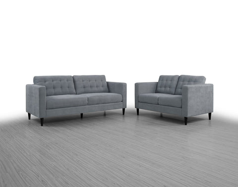 Crawford Steel Sofa & Loveseat Set; 2 PCS. SET - Furnlander