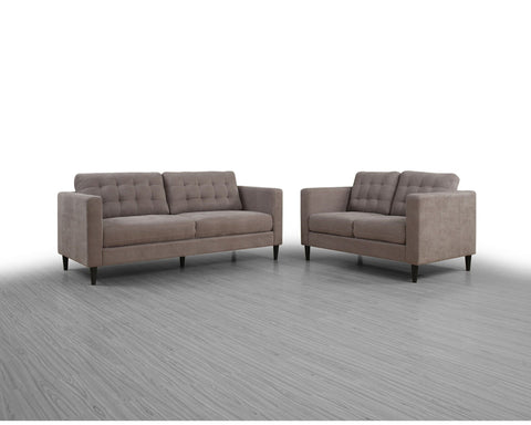 Crawford Taupe Sofa & Loveseat Set; 2 PCS. SET - Furnlander
