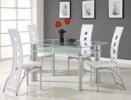 Gavin White Dining Table Set; Table + 4 Chairs (5 PCS. SET) - Furnlander