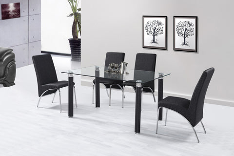 Rosso Dining Table Set; Table + 4 Chairs (5 PCS. SET) - Furnlander