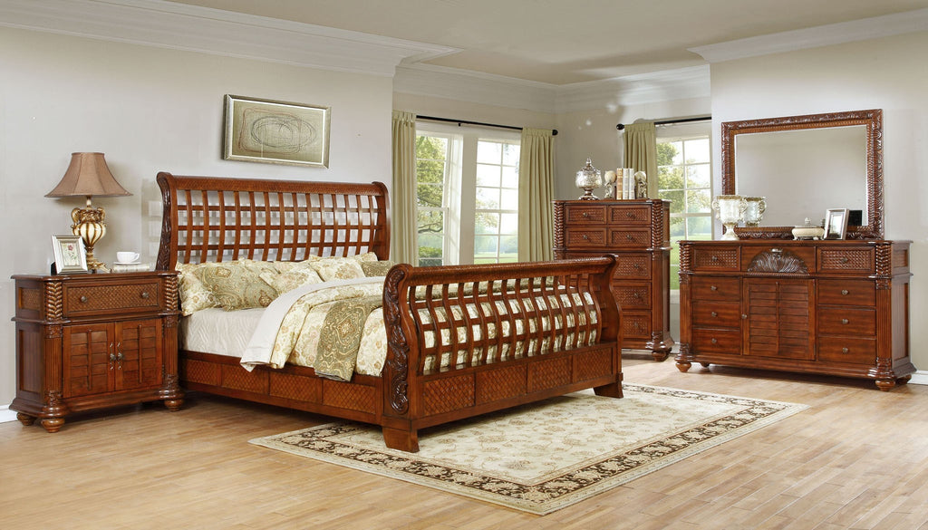 Carrington Bed; 4 PCS. SET (QB, NS, DR, MR) - Furnlander