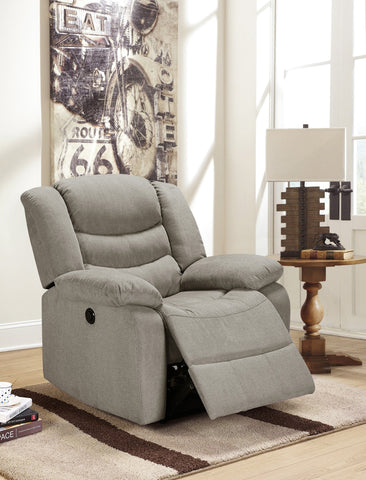 Obrien Fabric Power Rocker Recliner Gray - Furnlander