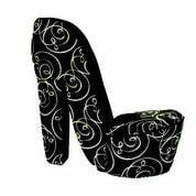 Upholstered Shoe Chair Black Swirl - Furnlander