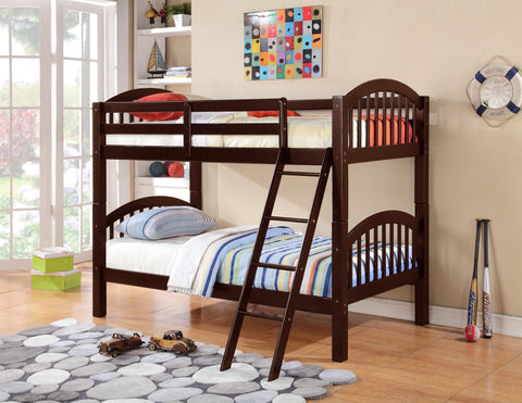 Harley Convertible Twin / Twin Bunk Bed Espresso - Furnlander