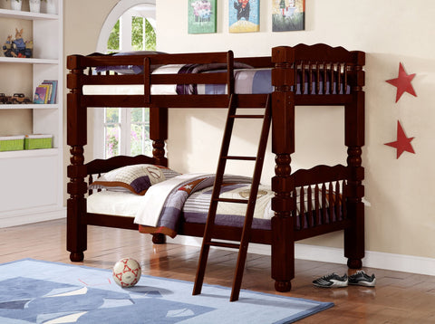 Wood Convertible Twin / Twin Bunk Bed Espresso - Furnlander