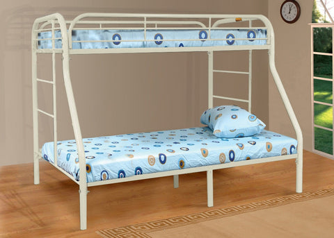 Twin / Full Metal Bunk Bed White - Furnlander