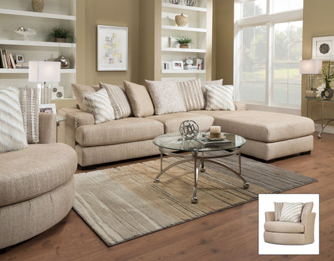 Rondo Oatmeal Sectional Sofa Set - Furnlander