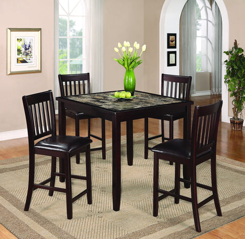 Addison Counter Table Set; Table + 4 Chairs (5 PCS. SET) - Furnlander