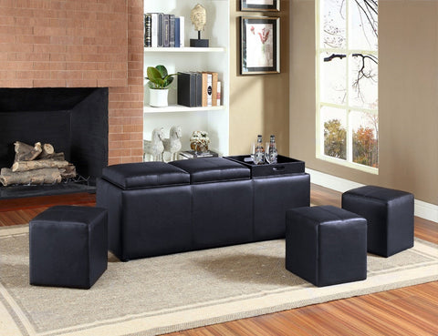 Amelia Chest w/3 Ottomans - Furnlander