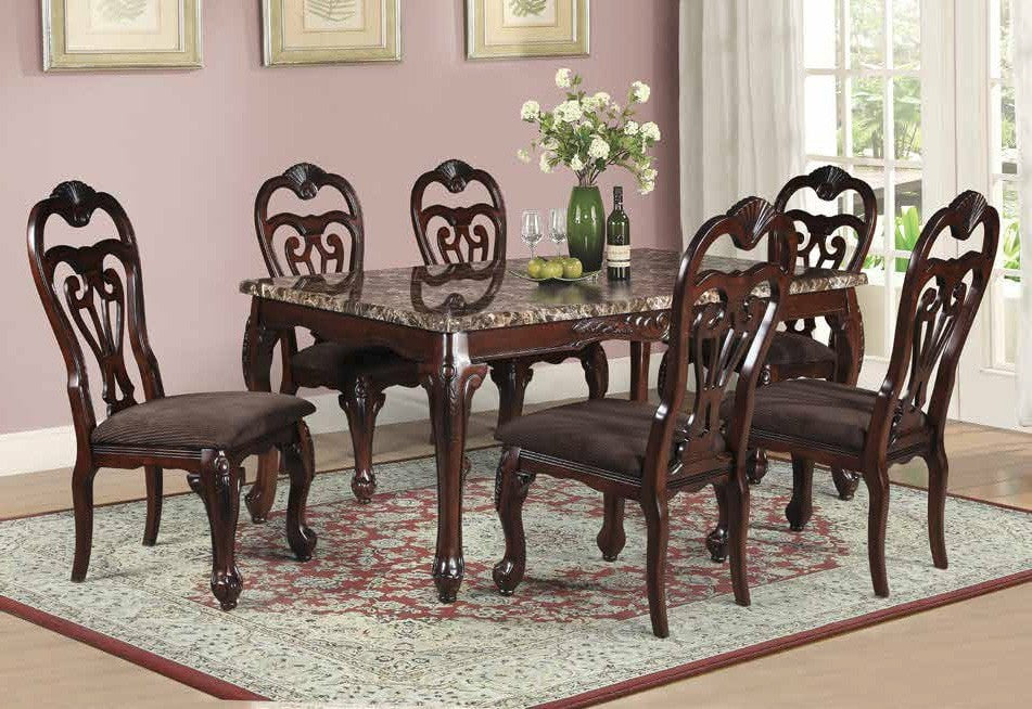 Regalia Dining Table Set; Table + 6 Chairs (7 PCS. SET) - Furnlander