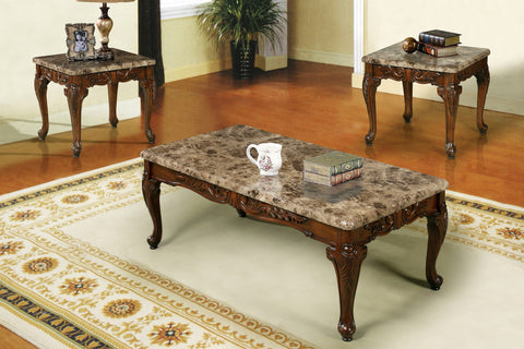 Benedict Coffee Table Set Cherry 3 PCS. SET (1C + 2E) - Furnlander