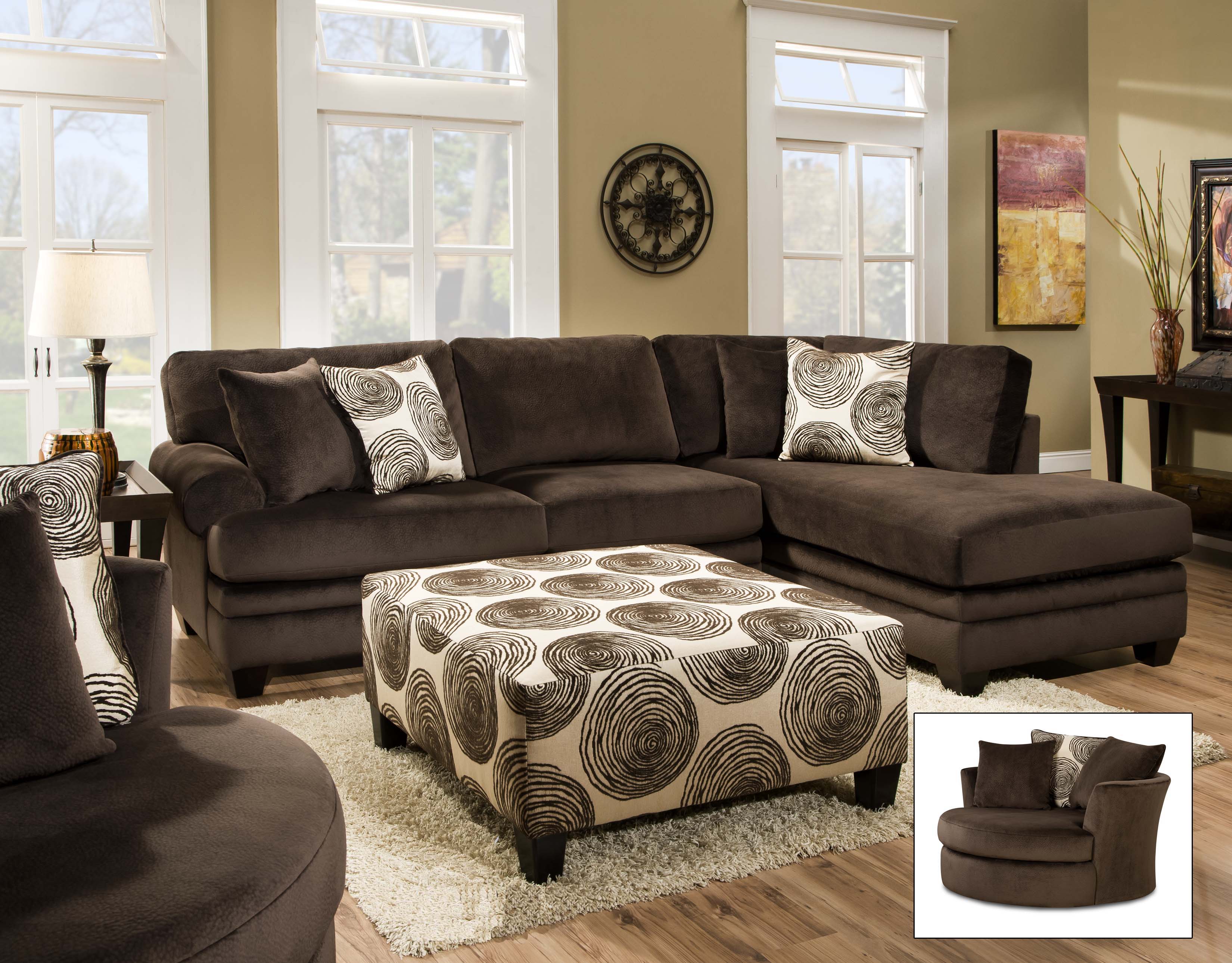 Chocolate Swirl Sectional Set - Main Image