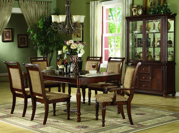 Savannah Formal Dining Table Set;  Table + 4 Side Chairs + 2 Arm Chairs  (7 PCS. SET) - Furnlander