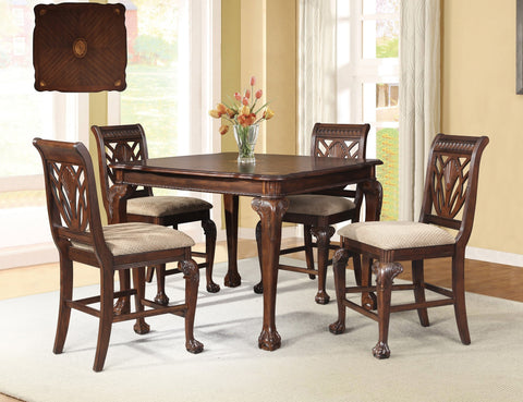 Parquet Counter Table Set;  Table + 4 Chairs  (5 PCS. SET) - Furnlander